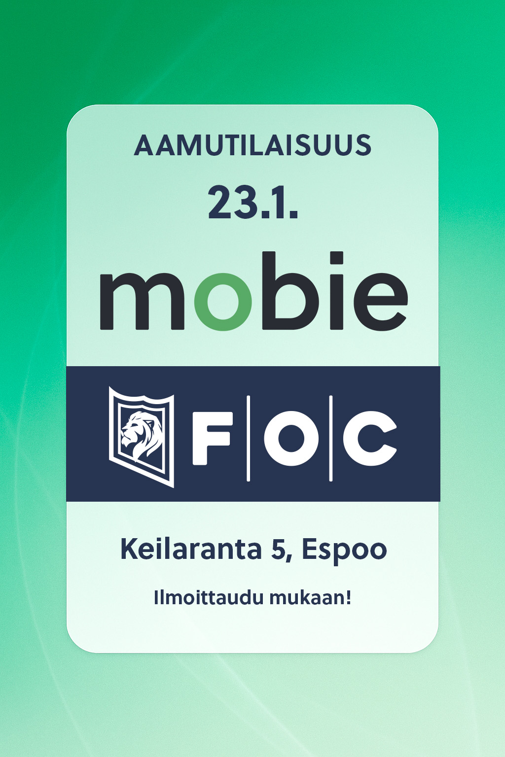 Lämpimästi tervetuloa Mobien järjestämään aamutilaisuuteen perjantaina 23.1.2026